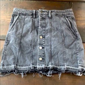 Black jean mini skirt